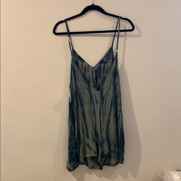 Planet Blue Green Double V Romper - Picture 3 of 7